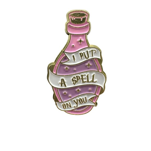Pink Gold "I Put A Spell On You" Enamel Pin Potion Bottle Magic - Picture 1 of 6